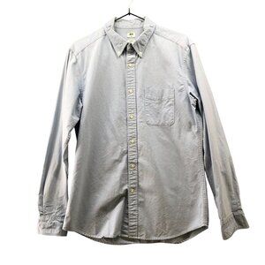 Uniqlo Oxford Slim Shirt Mens M Light Blue Long Sleeve Button Down Cotton